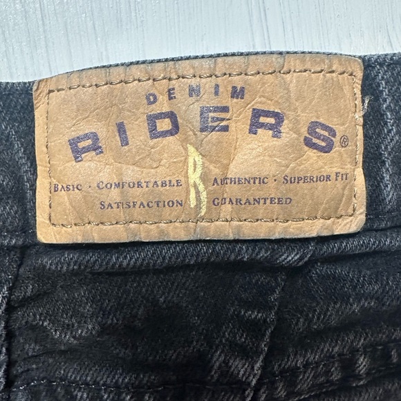Vintage Riders High Waisted Black Jeans Women’s Size 14 Long USA Made 90s Mom - Picture 5 of 12